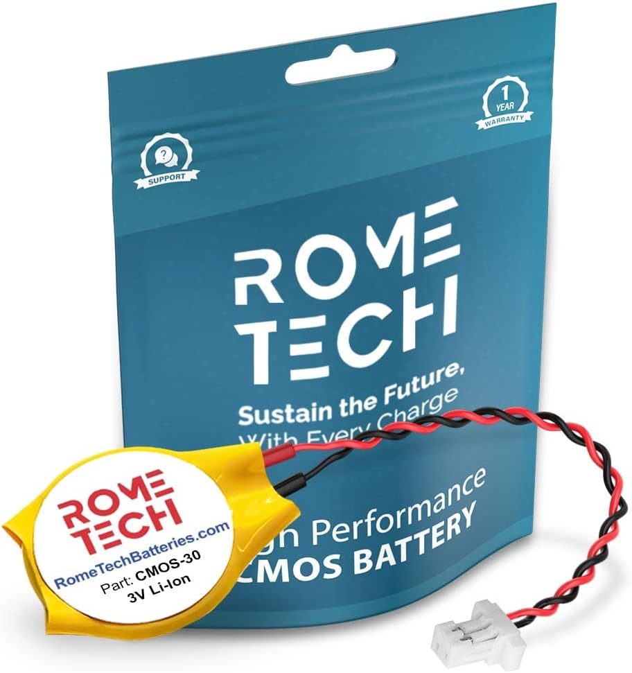 Rome Tech 45 mAh RTC CMOS Battery for Sony VAIO PCG-41218M, Sony VAIO PCG-4121FM, Sony VAIO SVT1312B4E, Sony VAIO VPCSB, Sony VAIO VPCSB3T9E- BIOS ML1220 with 2 Pin and 2 Wires Cable