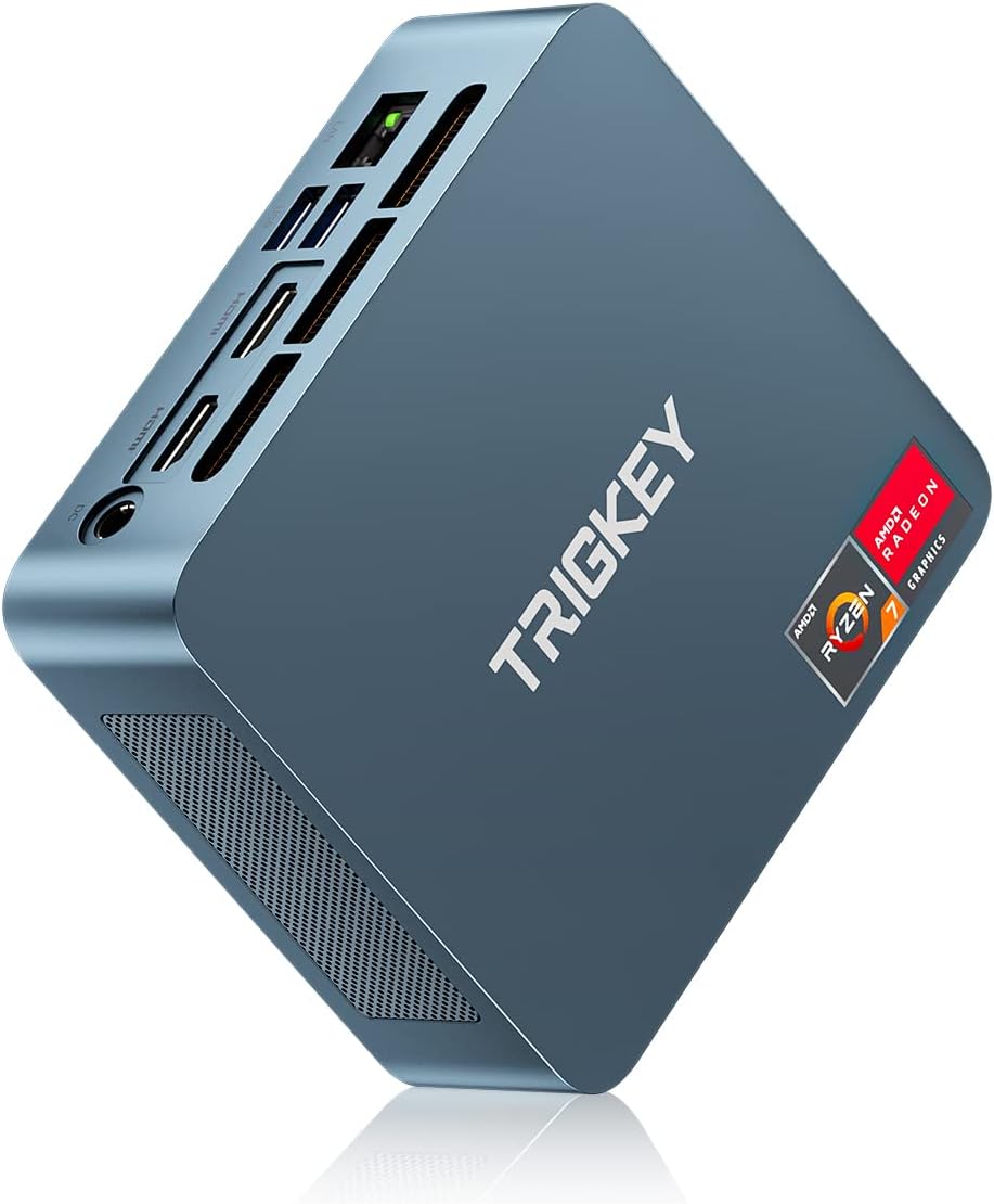 TRIGKEY Mini PC 5850U(8C/16T, Up to 4.4GHz), AMD Ryzen7 Pro 32GB DDR4 1TB M.2 NVMe SSD, Mini Desktop Computers, Triple Display/WiFi6/BT5.2, DP+HDMI+Type-C Output/USB3.2, Home/Office/Education/Gaming