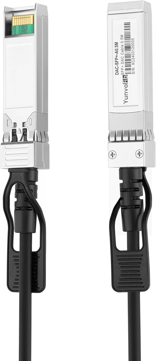 10G SFP+ to SFP+ Active Optical Fiber Cable Direct Attach Copper with Multi-Mode Fiber Cable for Cisco,MikroTik,Ubiquiti…Etc Switch(DAC 0.5Meters)