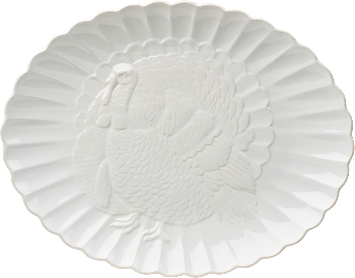 Lenox 895041 French Perle Carved Turkey Platter, Christmas Hosting