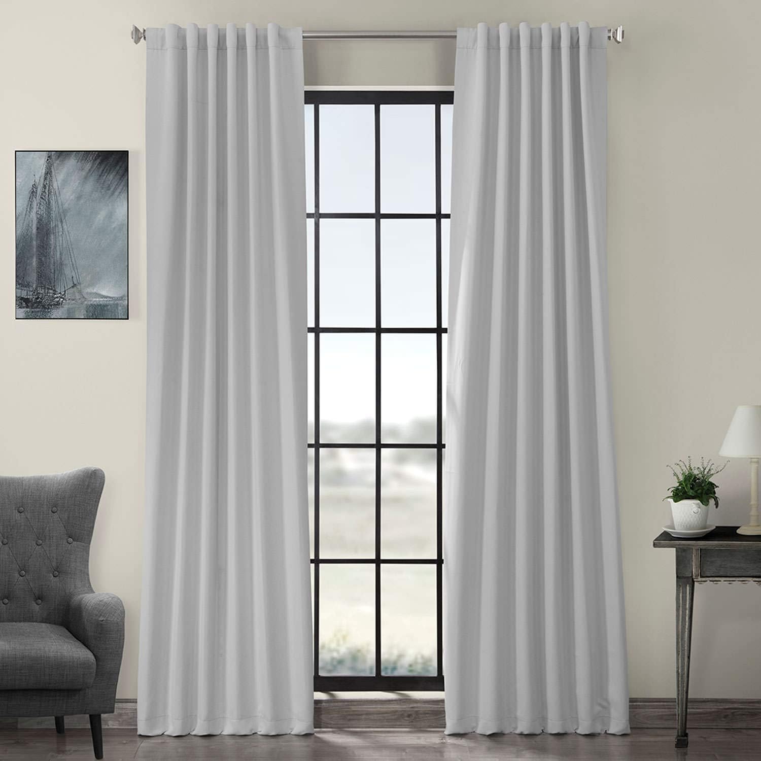 HPD Half Price Drapes Solid Room Darkening Curtains 50 X 96 (1 Panel), BOCH-171101-96, Arctic Grey