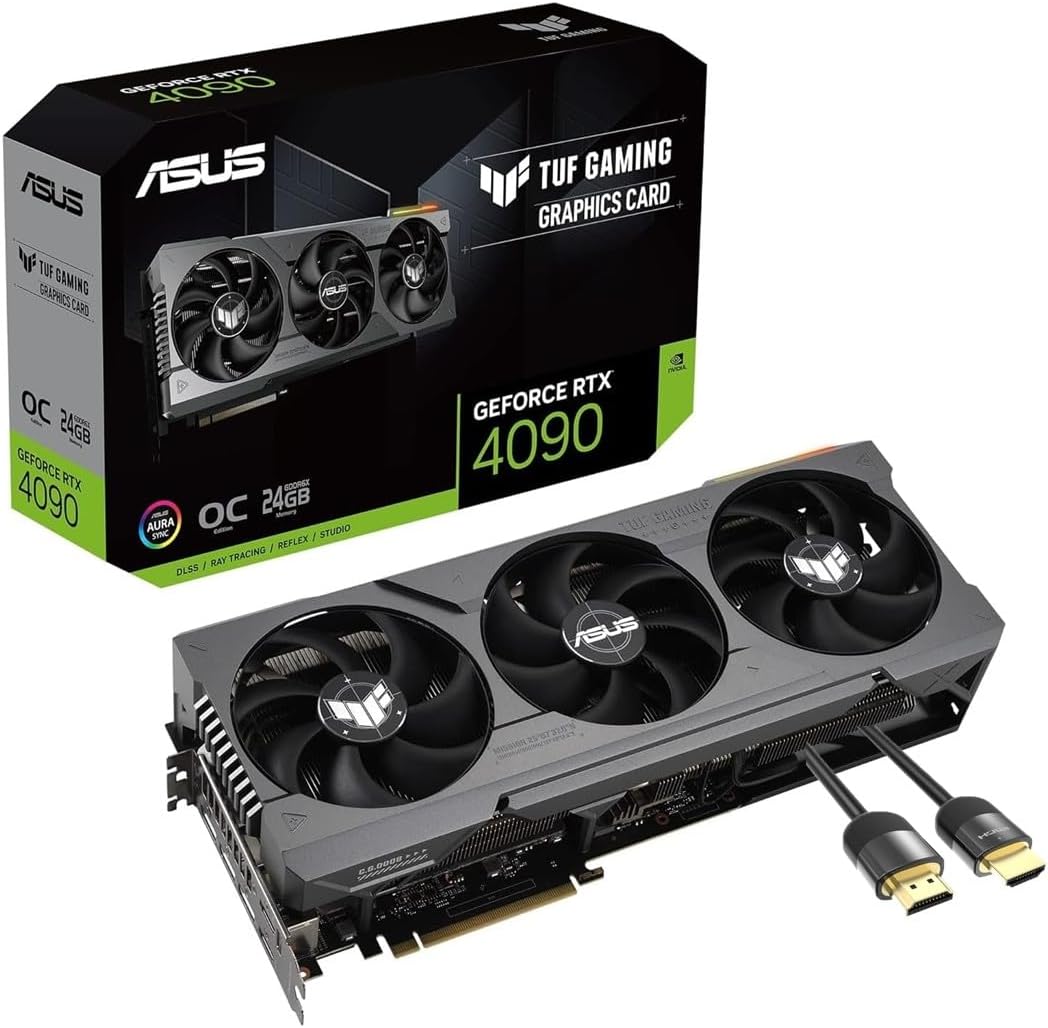 asus ASUS TUF RTX 4090 OC Graphics Card (PCIe 4.0, 24GB 384Bit GDRR6X, HDMI 2.1a, DP 1.4a, ARGB), w/SPS HDMI 2.1 Cable