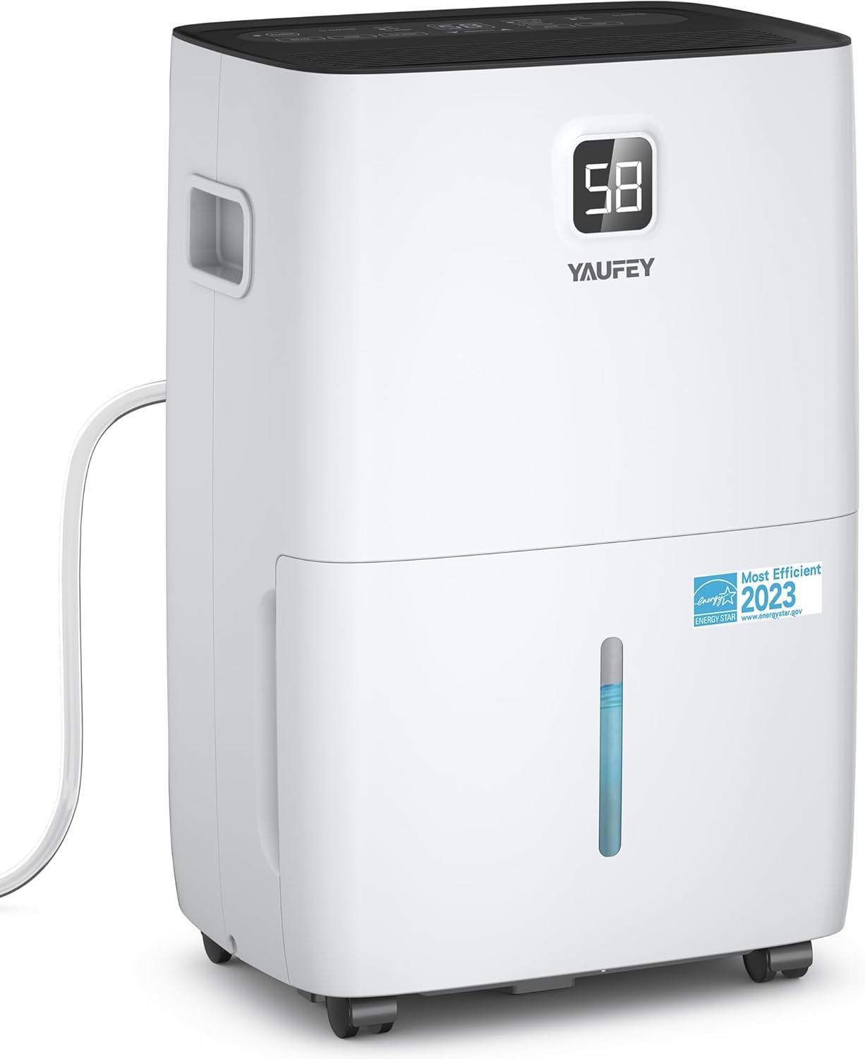 Yaufey 80 Pints Energy Star Dehumidifier for Home, Basement and Large Room up to 5000 Sq. Ft., with Drain Hose, Timer, Intelligent Humidity Control and Large Water Tank