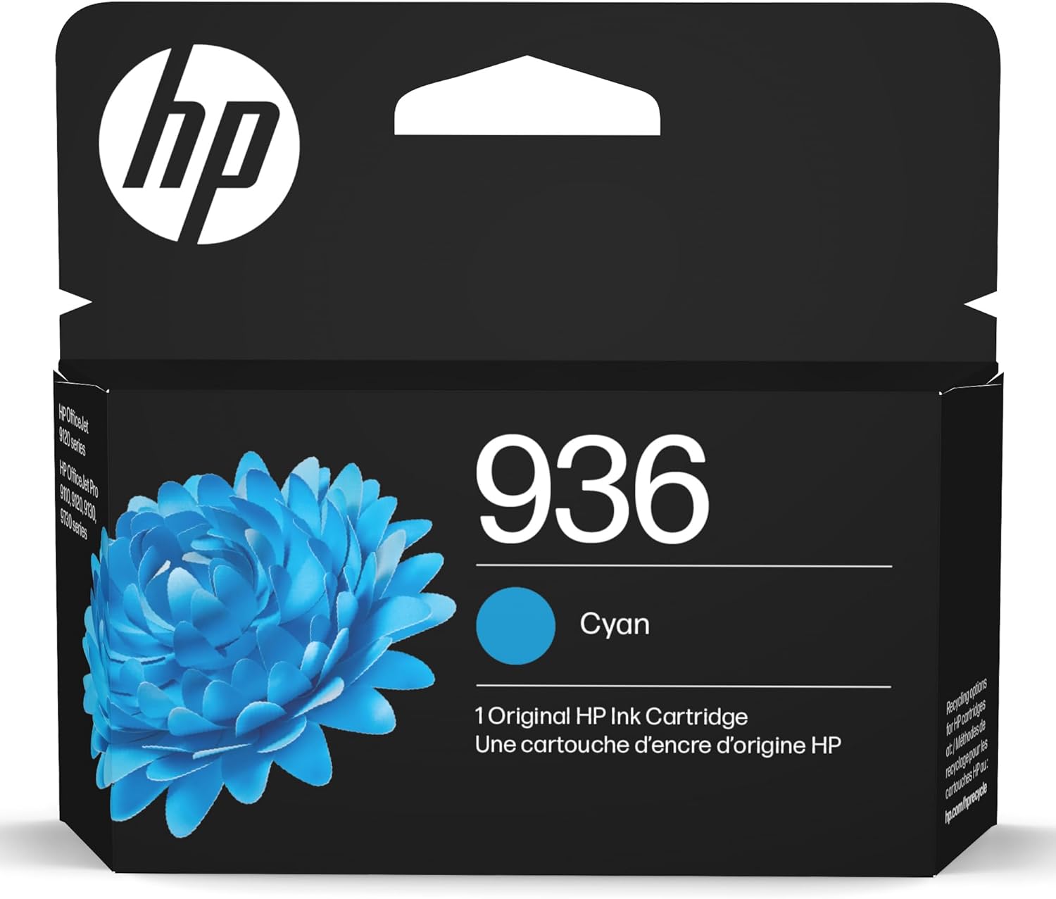 HP 936 Cyan Ink Cartridge | Works OfficeJet 9120 Series, OfficeJet Pro 9110, 9120, 9130 Series, OfficeJet Pro Wide Format 9730 Series | Eligible for Instant Ink | 4S6U9LN