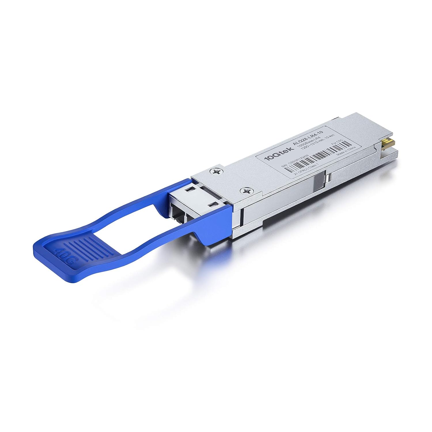 10Gtek 40GBASE-LR4 QSFP+ LC Single-Mode Transceiver, 40 Gigabit SMF Optical Module for Cisco QSFP-40G-LR4, 4 CWDM Lanes, QDR, DDM, 10km