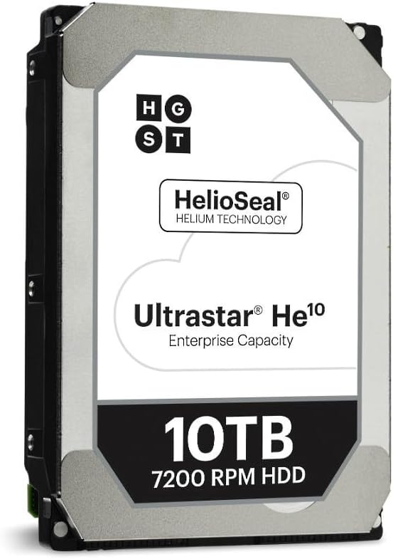 HGST Ultrastar He10 | HUH721010ALE600 | 0F27604 | 10TB SATA 6-Gbps 7.2K RPM 256MB 3.5in 512E ISE Hard Drive (Renewed)