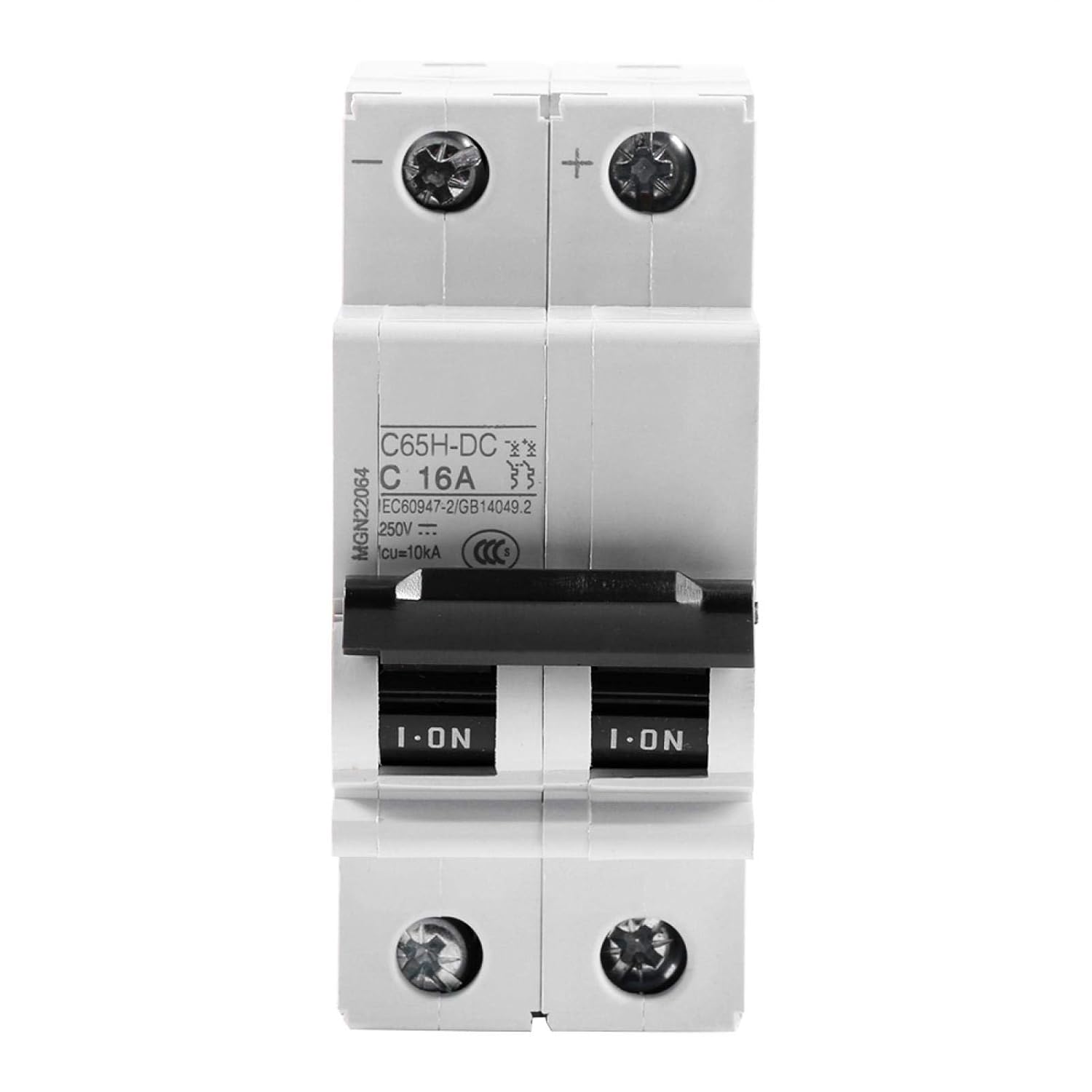 1pc 250v Solar Din Rail Circuit Breaker, 16a/32a/63a Low Voltage Circuit Breaker for Solar Panels Grid System Wind and Solar System and Many Other DC Systems(16A)