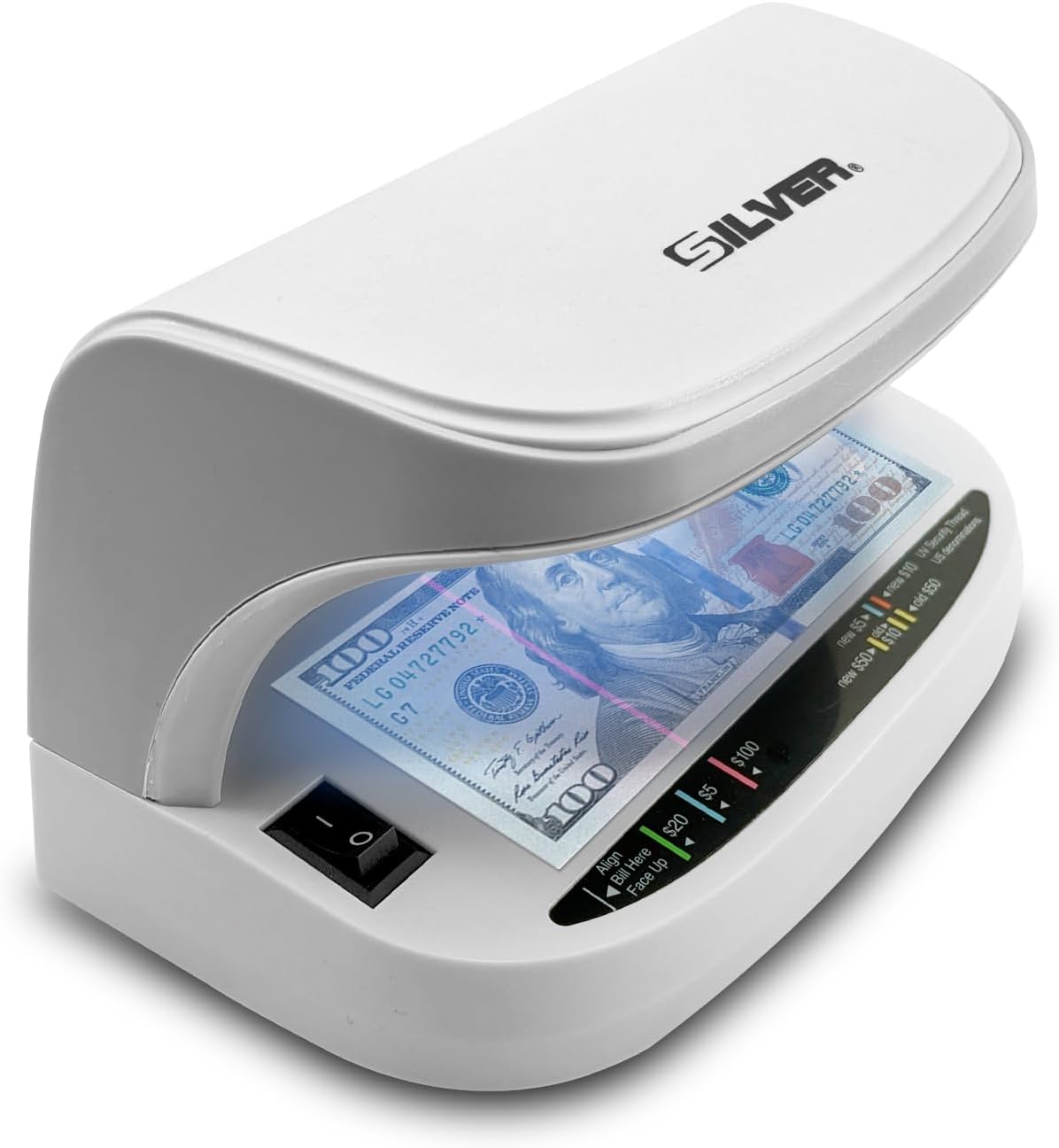 Counterfeit Bill Detector, Card & ID Counterfeit Detection, Multi Currency Money Checker with Superbright LED UV Light, Retail Grade, SD100