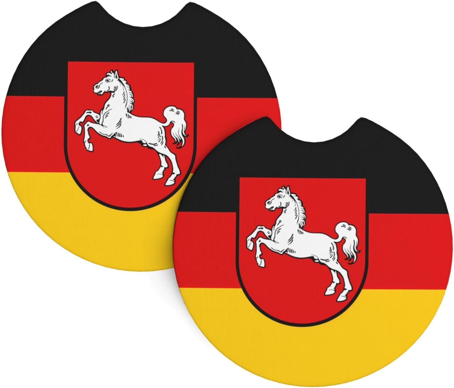 Phayah Flag of Lower Saxony Car Coasters 2 Pack Protect Your Cup Holder Suitable for Daily Life and Outdoor Self-Driving New Car Gift