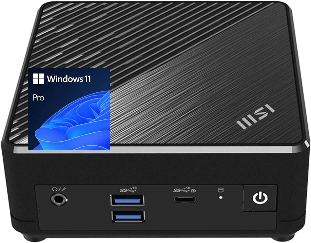 MSI Cubi B0A9 Premier Business Mini Desktop, Intel N200 Processor, 16GB RAM, 256GB SSD, HDMI, Wi-Fi 5, Gigabit Ethernet for Home/Office, Support 4K UHD Dual Display, Windows 11 Pro, Black