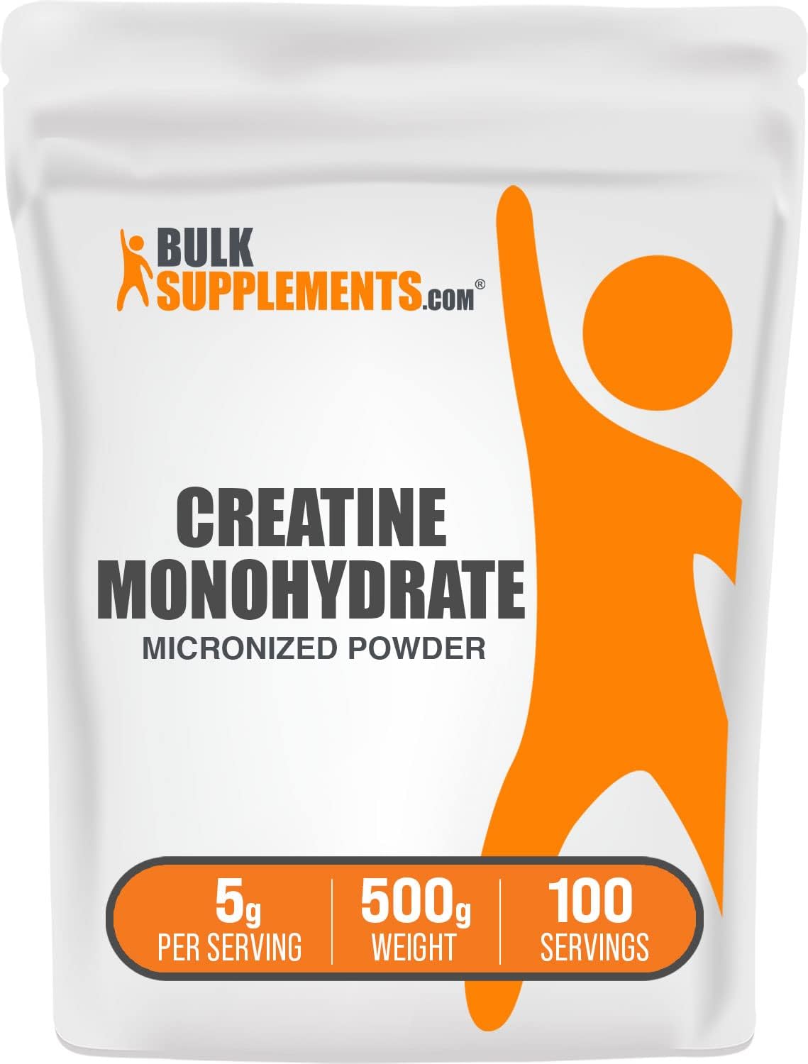 BulkSupplements.com Creatine Monohydrate Powder – Creatine Supplement, Micronized Creatine, Creatine Powder – Unflavored & Gluten Free, 5g (5000mg) per Servings, 500g (1.1 lbs) (Pack of 1)