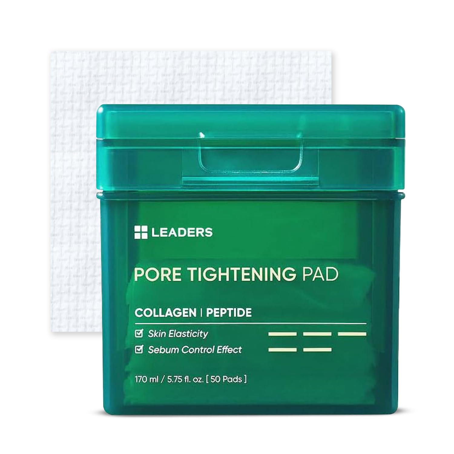 LEADERS Pore Tightening Toner Pad – Triple-Action Pore Improvement Skin Elasticity| Vegan-Certified | Clinically Proven Efficacy | Korean Skincare 50 Pads x 170ml