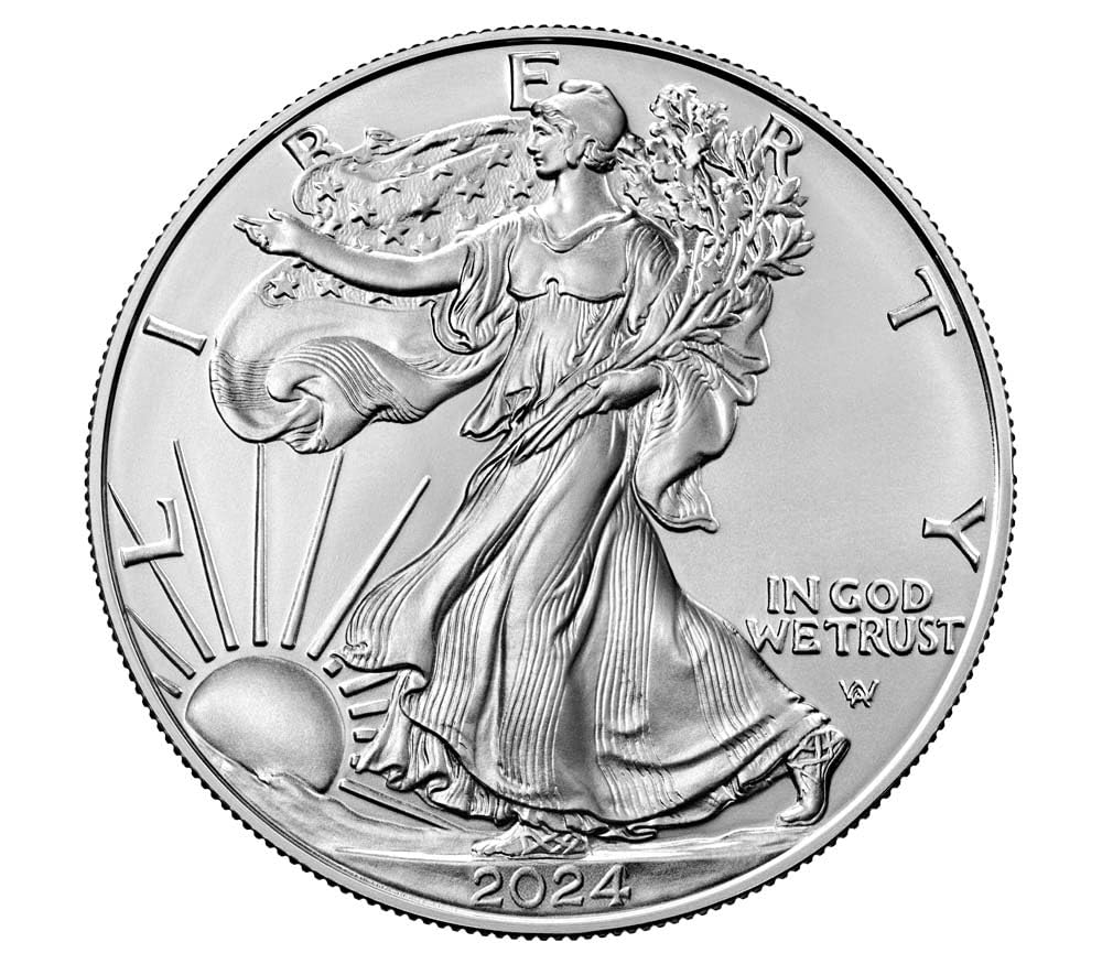 2024 – American Silver Eagle .999 Fine Silver with Our Certificate of Authenticity Dollar US Mint Uncirculated