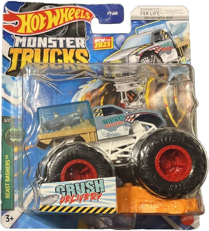 Hot Wheels Monster Trucks New for 2023 1:64 Scale (Crush Delivery Beast Bashers 3/7)