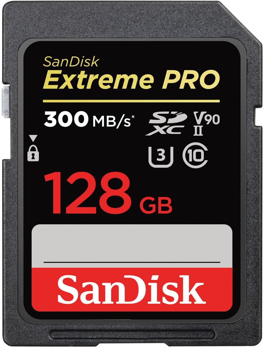 SanDisk 128GB Extreme PRO SDXC UHS-II Memory Card – C10, U3, V90, 8K, 4K, Full HD Video, SD Card – SDSDXDK-128G-GN4IN