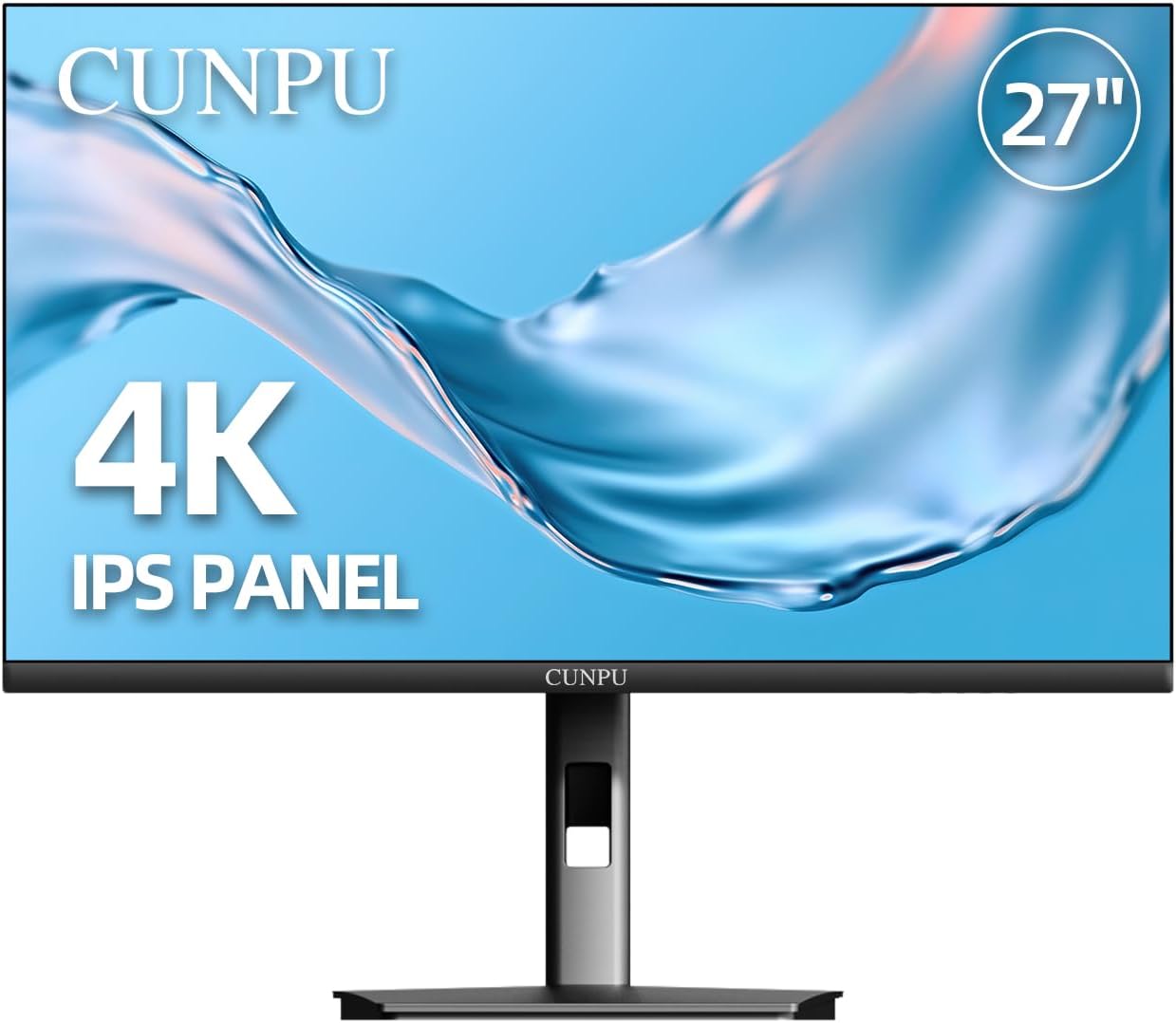 27 Inch 4K 75Hz Monitor, UHD (3840 * 2160) IPS Ultra-Slim Bezel Monitor for Photo Video Editing, ΔE < 2, 100% DCI-P3, Height/Pivot/Tilt/Swivel, FreeSync, Built-in Dual Speaker, DP/HDMI