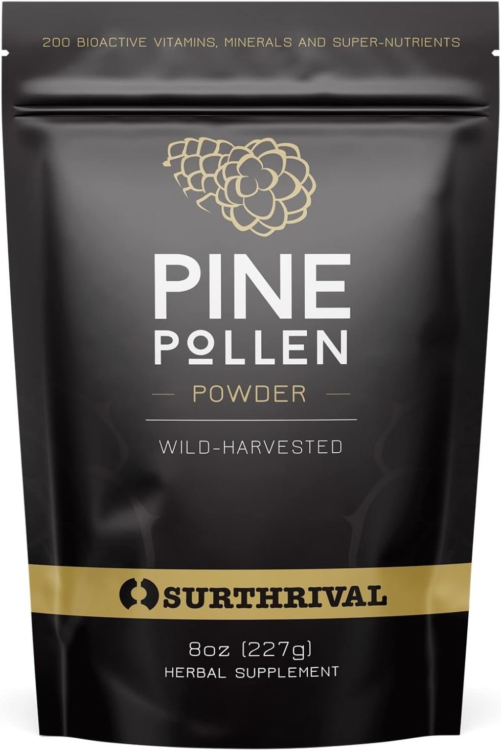 Surthrival: Pine Pollen Powder (8 oz), Wild Harvested, Energy & Endurance Restoration