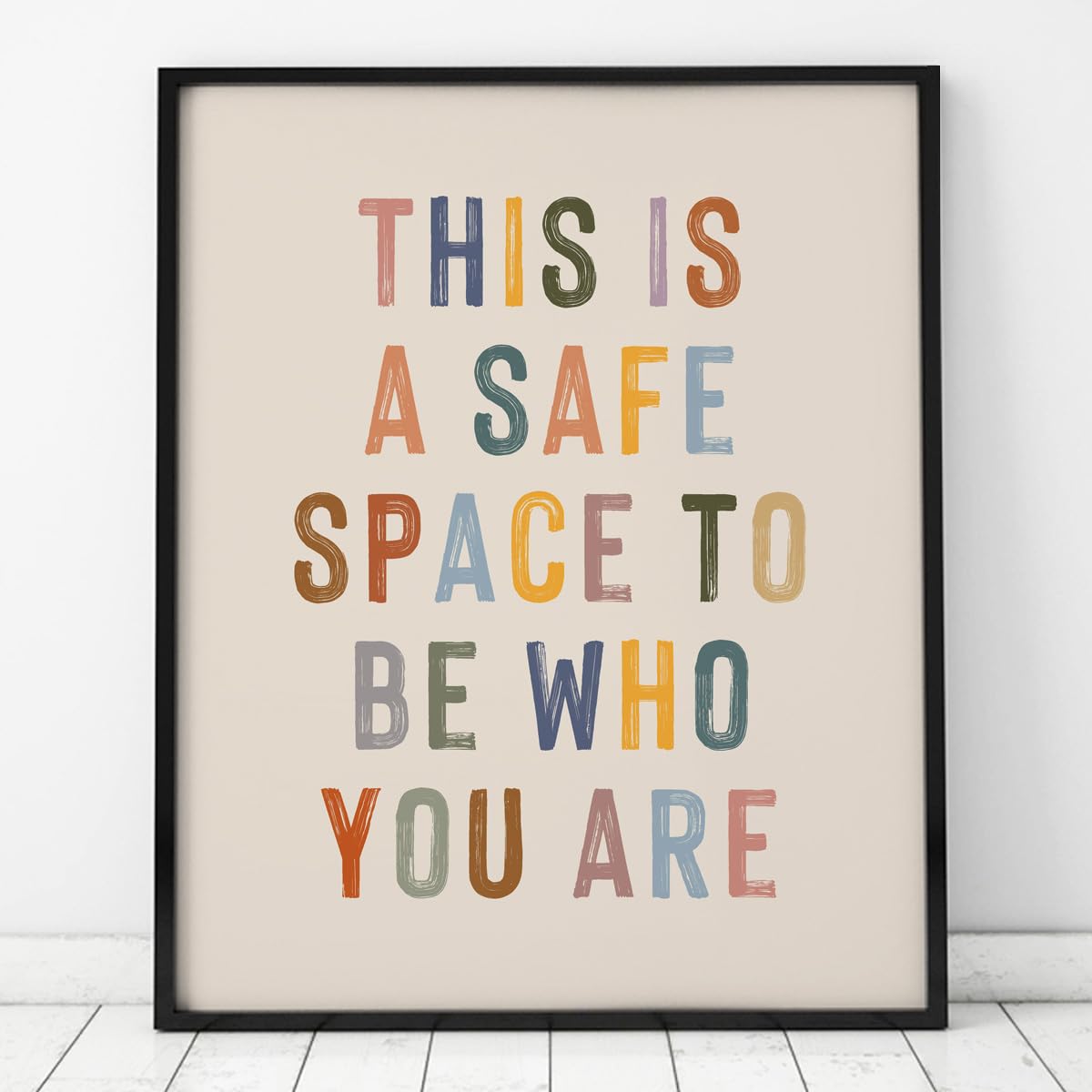 This Is A Safe Space, Therapy Office Decor, School Counselor, Psychologist Wall Art, Classroom Decor, School Counselor Poster Sign, Calming Corner, Growth Mindset – Unframed