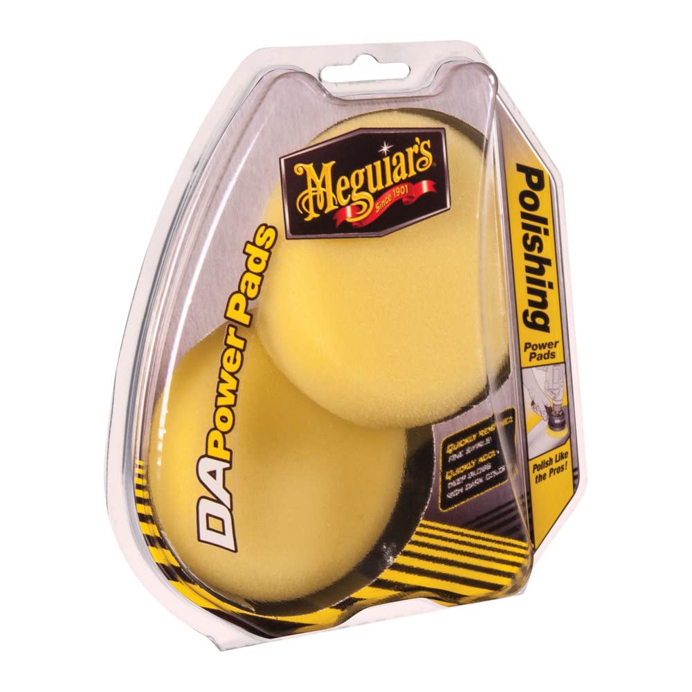 Meguiar’s 4” DA Polishing Power Pads G3508 – Polishing Pad Kit Includes 2 Foam Pads for Light Swirl Removal or Adding Gloss, Intended for DA Power System Tool and your Favorite Polish or Glaze, 2 Pads