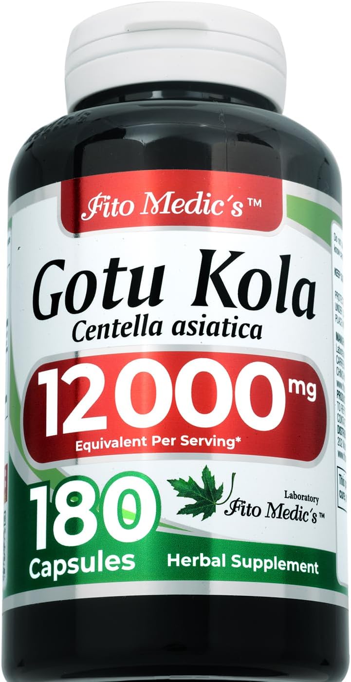 FITO MEDIC’S Lab | gotu kola | gotu kola Capsules |180 Capsules | 12000 mg | centella asiatica Capsules | gotu kola Extract | Organic gotu kola | gotukola | centella asiatica | Ultra high Absorption.