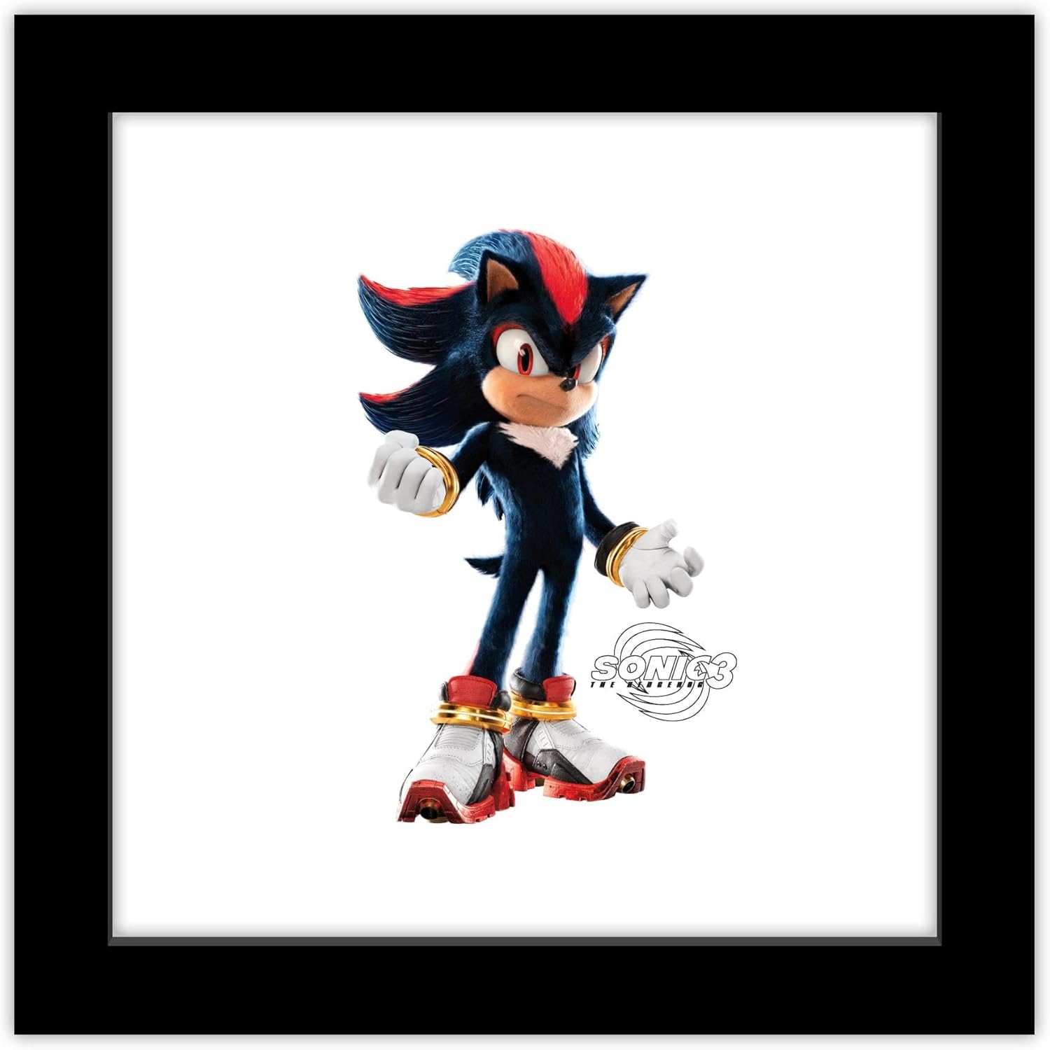 Trends International Gallery Pops Sonic the Hedgehog 3 – Shadow Character Wall Art, 12″ x 12″ Gallery Pops Wall Art, Black Framed Version