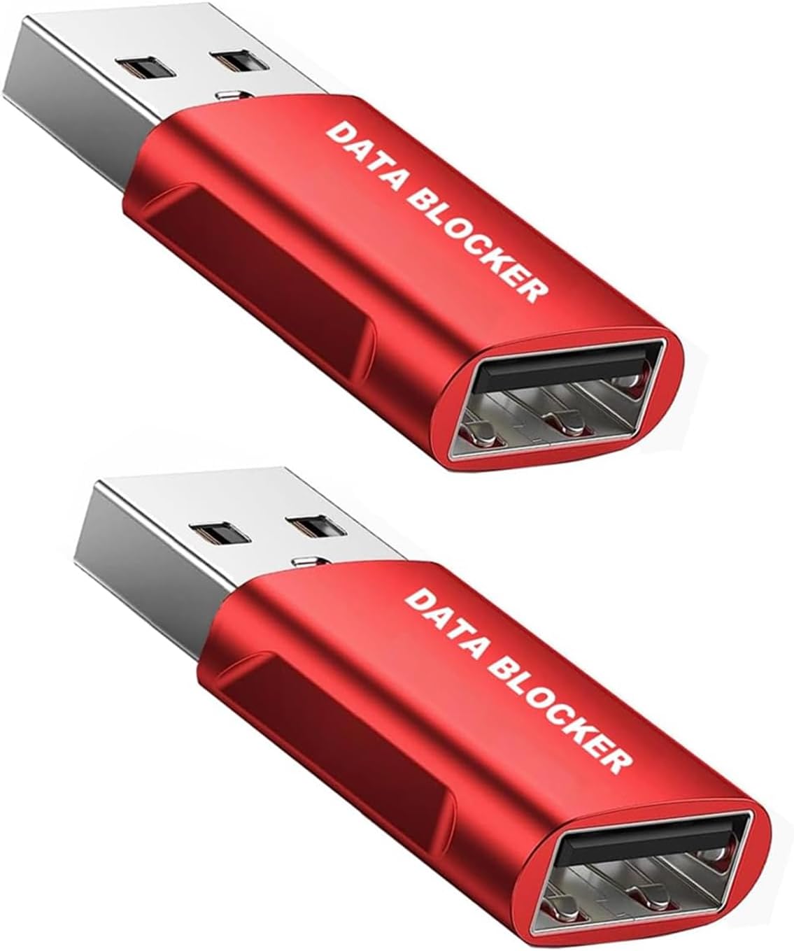 USB Data Blocker -Protect Against Juice Jacking,Hack Proof 100% Guaranteed, Protection from Illegal Downloading, Any Other USB Device Charging, USB- Data Blocker (2 Red)