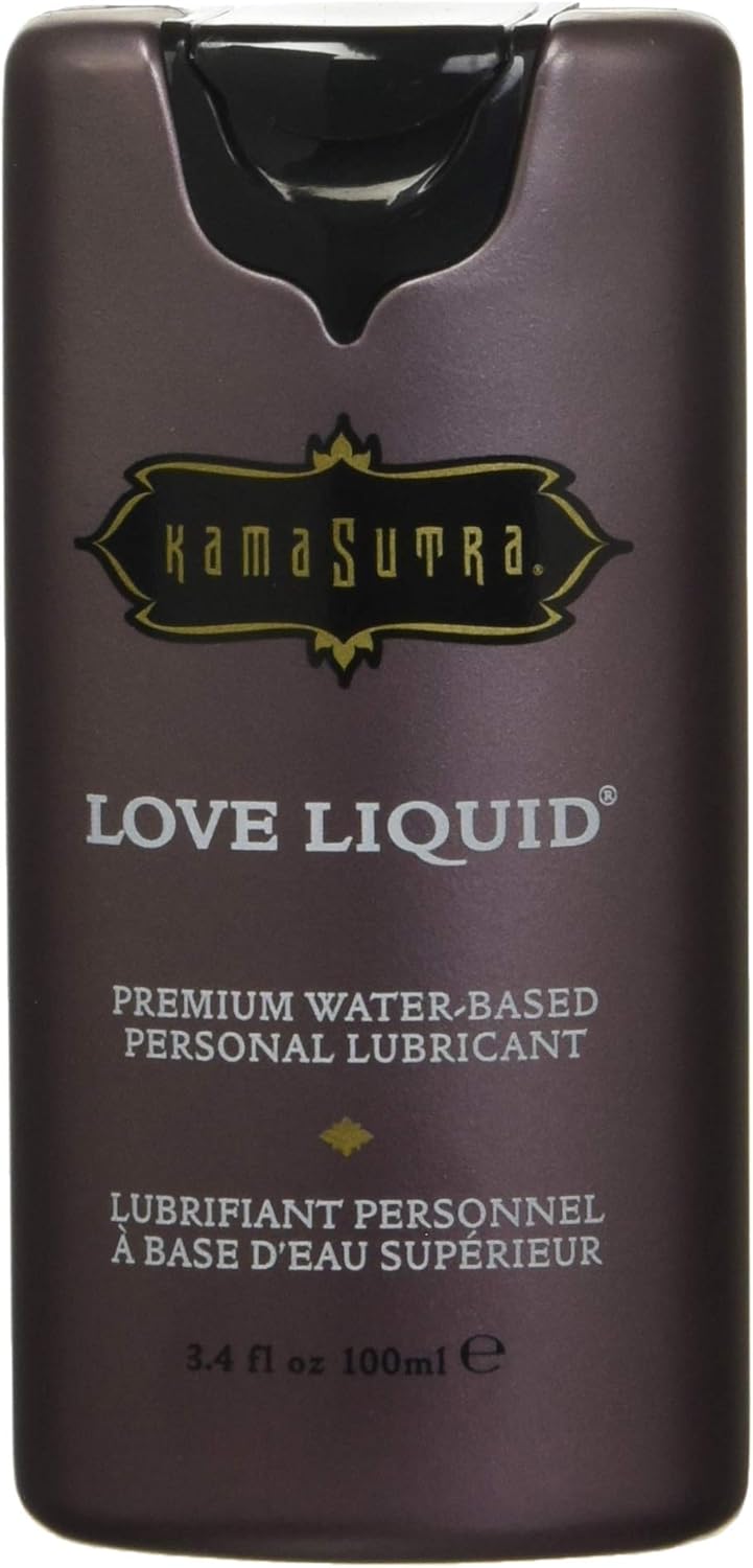 Kama Sutra Premium Sensual Lubricant, Classic Love Liquid, Unscented, Water-Based, Men, Women, Couples, Latex-Condom-Safe, Non-staining, Toy-Safe 3.4 Oz