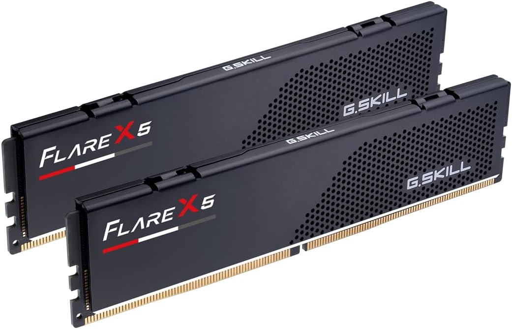 G.SKILL Flare X5 Series (AMD Expo) DDR5 RAM 32GB (2x16GB) 6400MT/s CL32-39-39-102 1.40V Desktop Computer Memory UDIMM – Matte Black (F5-6400J3239G16GX2-FX5)