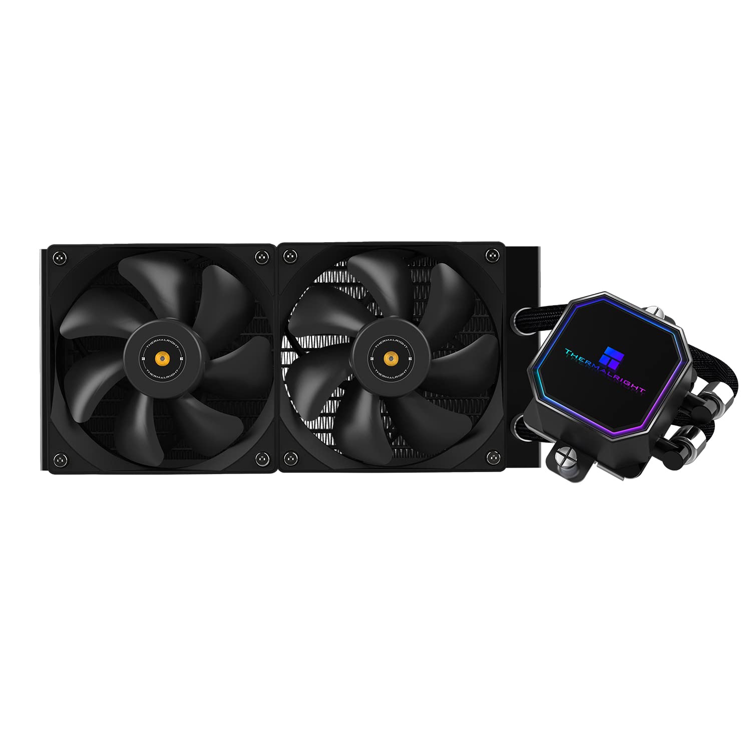 Thermalright Frozen Prism 240 Black CPU Liquid Cooler,Efficient PWM Controlled Pump 3300RPM,TL-E12 Series PWM Fan×2,Water Cooling Computer Parts,for AMD AM4/AM5,Intel LGA1150/1151/1200/1700/2011