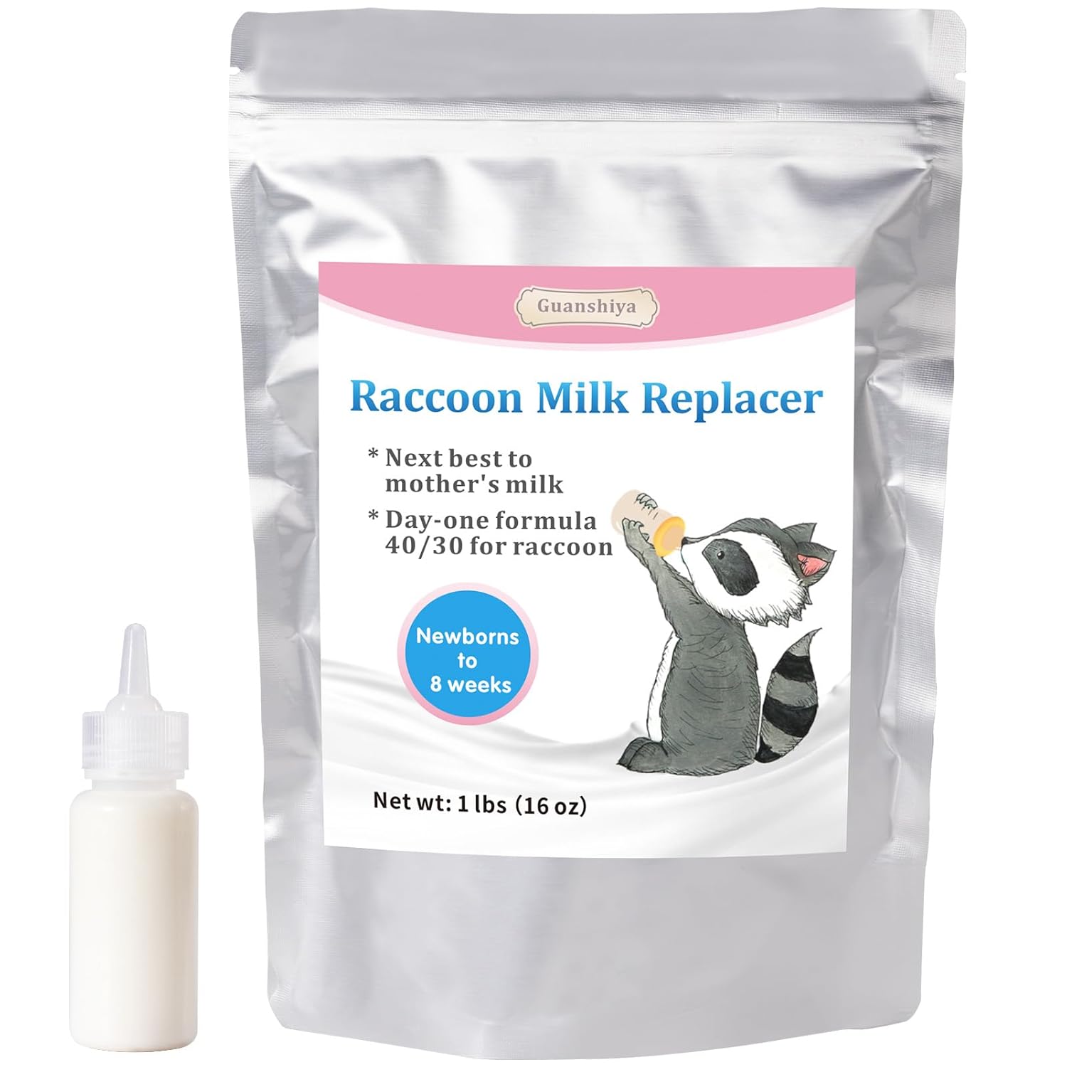 Raccoon Formula, Day-One 40/30 Raccoon Milk Replacer, Newborn to 8 Weeks Orphaned Baby Raccoons, A Must for Wildlife Rehabilitators, 1 lb