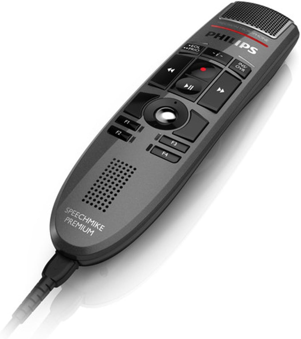 PHILIPS LFH3500 SpeechMike Premium USB Dictation Microphone Precision Microphone Push Button Control