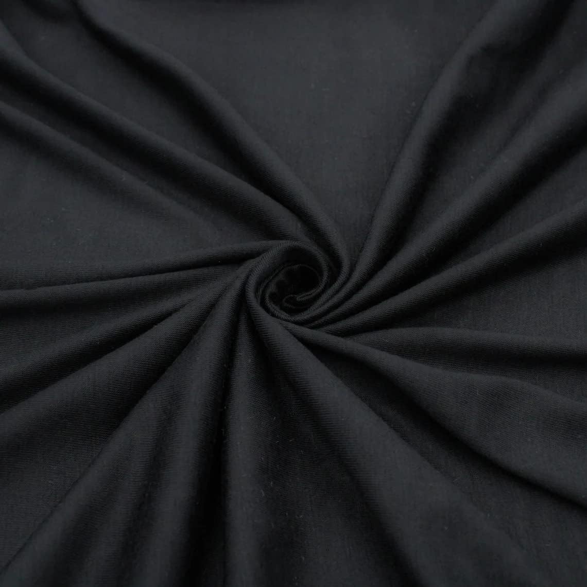 Stylish FABRIC Rayon Spandex Heavy Jersey Knit Fabric/4-Way Stretch-(200GSM)/Maternity/Backdrop/DIY Projects, Black 1 Yard