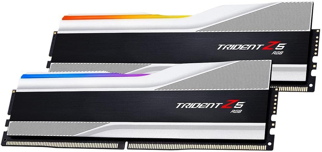 G.SKILL Trident Z5 RGB Series (Intel XMP 3.0) DDR5 RAM 64GB (2x32GB) 6000MT/s CL30-40-40-96 1.40V Desktop Computer Memory UDIMM – Metallic Silver (F5-6000J3040G32GA2-TZ5RS)