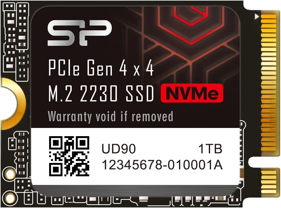 Silicon Power SU01KGBP44UD9007MM SSD UD90 2230 NVMe 4.0 Gen4 PCIe M.2 R/W up to 5000/3200MB/s Compatible with Steam Deck