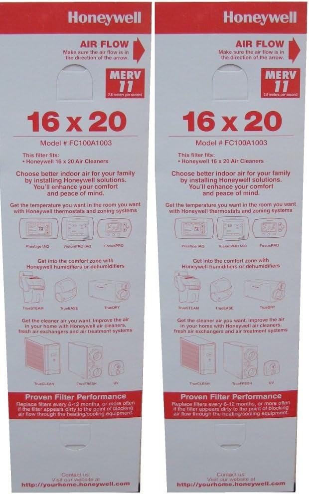 Honeywell Replacement Media – FC100A1003 – 16″ x 4″ x 20″ – 2-Pack