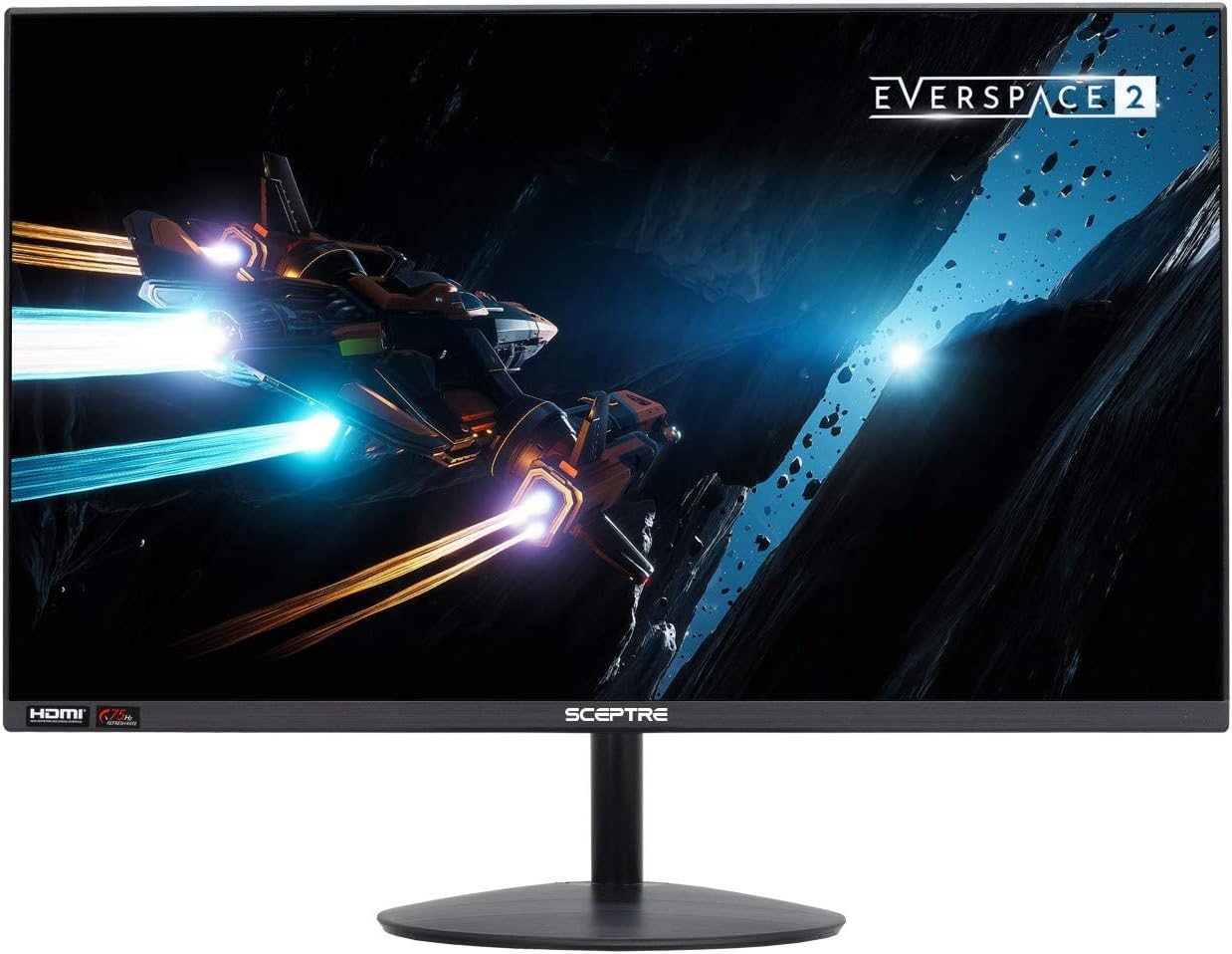 Sceptre 24″ 75Hz Full HD 1080P LED Monitor HDMI VGA Build In Speakers, Brushed Black 2019 (E248W-19203RS)