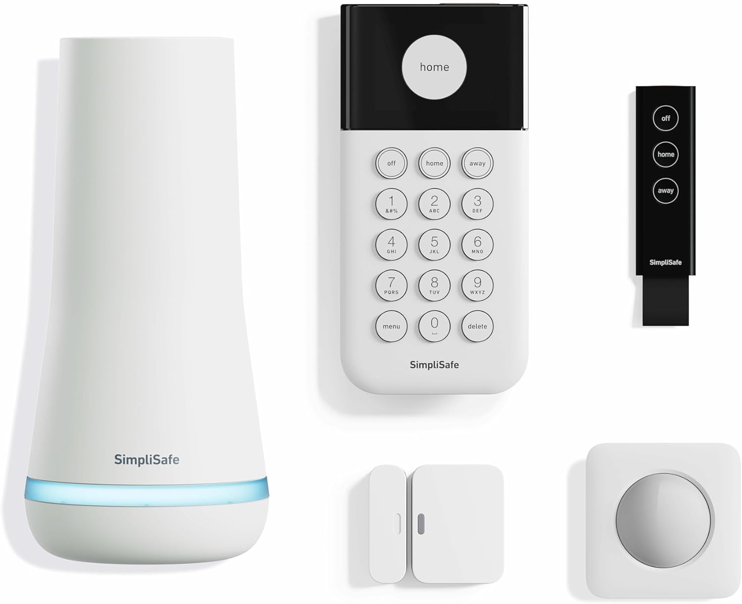 SimpliSafe 5 Piece Wireless Home Security System – Optional 24/7 Professional Monitoring – No Contract – Compatible with Alexa and Google Assistant,White