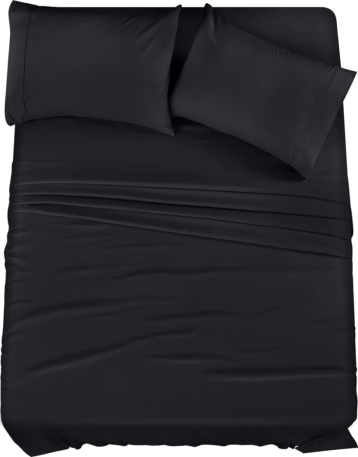 Utopia Bedding Queen Bed Sheets Set – 4 Piece Bedding – Brushed Microfiber – Shrinkage and Fade Resistant – Easy Care (Queen, Black)