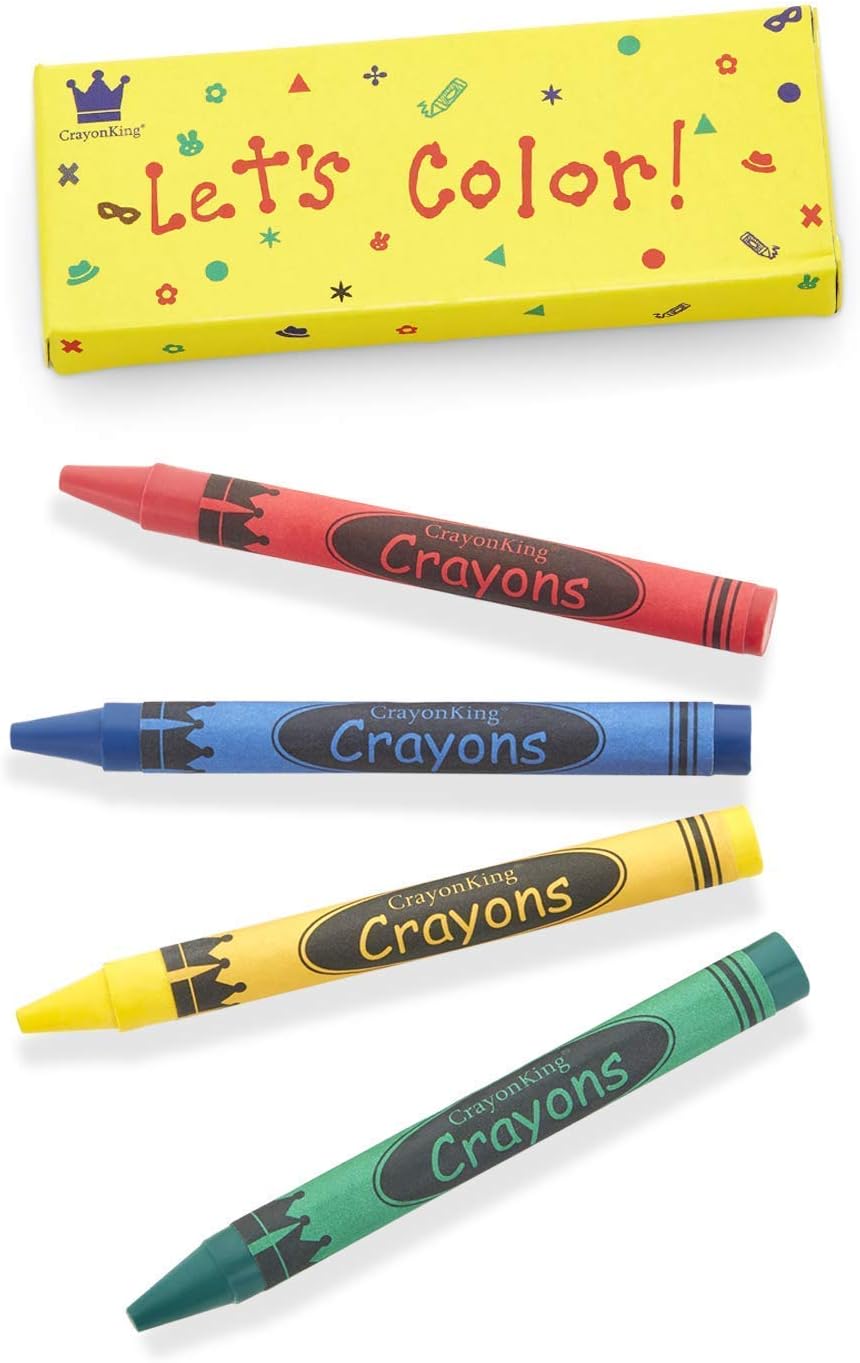 CrayonKing 150 Sets of 4-Packs in a Box (600 total bulk Crayons) Restaurants, Party Favors, Birthdays, School Teachers & Kids Coloring Non-Toxic Crayons