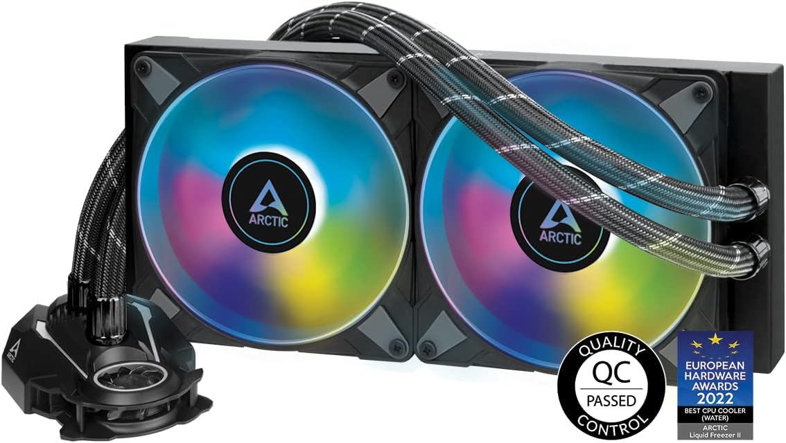 ARCTIC Liquid Freezer II 280 A-RGB – Multi-Compatible All-in-One CPU AIO Water Cooler with A-RGB, Efficient PWM-Controlled Pump, Fan Speed: 200–1900 RPM, LGA1700 Compatible – Black