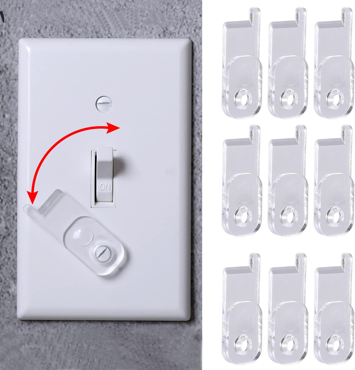 YLOVAN Toggle Switch Plate Cover Guard 10 Pack Clear – Security, Circuit and Child Protection for Indoor/Outdoor Wall Plate Covers