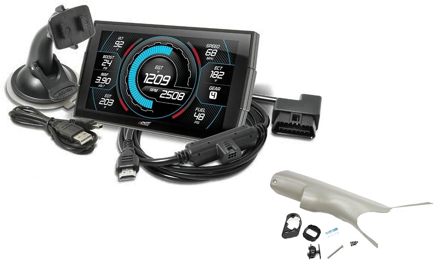 Edge Insight CTS3 Touch Screen Gauge Monitor 84130-3 & Pillar Mount 38406 Compatible with 2003-2008 Ram 2500/3500 Diesel 6.7 5.9 Cummins