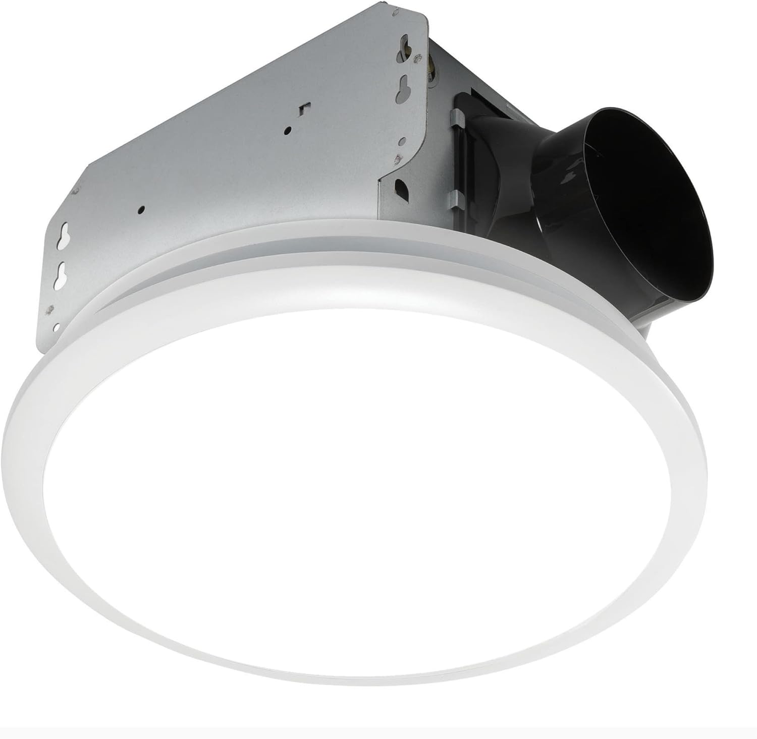 Homewerks 7141-110 Bathroom Fan Integrated LED Light Ceiling Mount Exhaust Ventilation 2.0 Sones 110 CFM, White