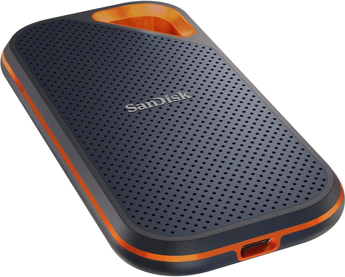 SanDisk Extreme Pro 1TB Portable SSD, up to 1050 MB/s, USB-C, Ruggedized and Water-Resistant