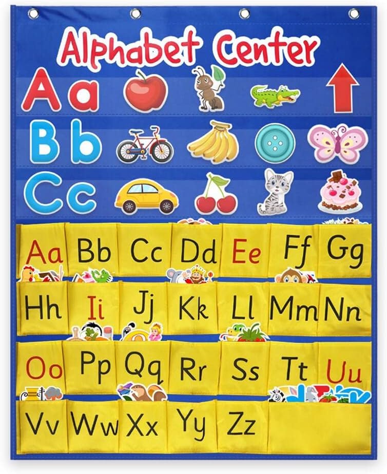 Eamay Alphabet Center Pocket Chart, Letter Recognition and Speech, 104 Pieces