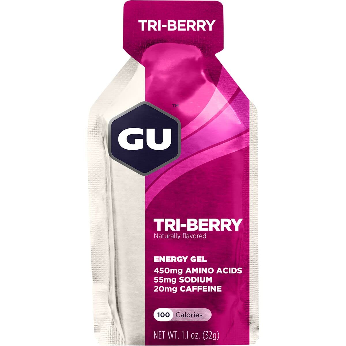 GU Energy Original Sports Nutrition Energy Gel, Vegan, Gluten-Free, Kosher, and Dairy-Free On-the-Go Energy for Any Workout, 8-Count, Tri-Berry