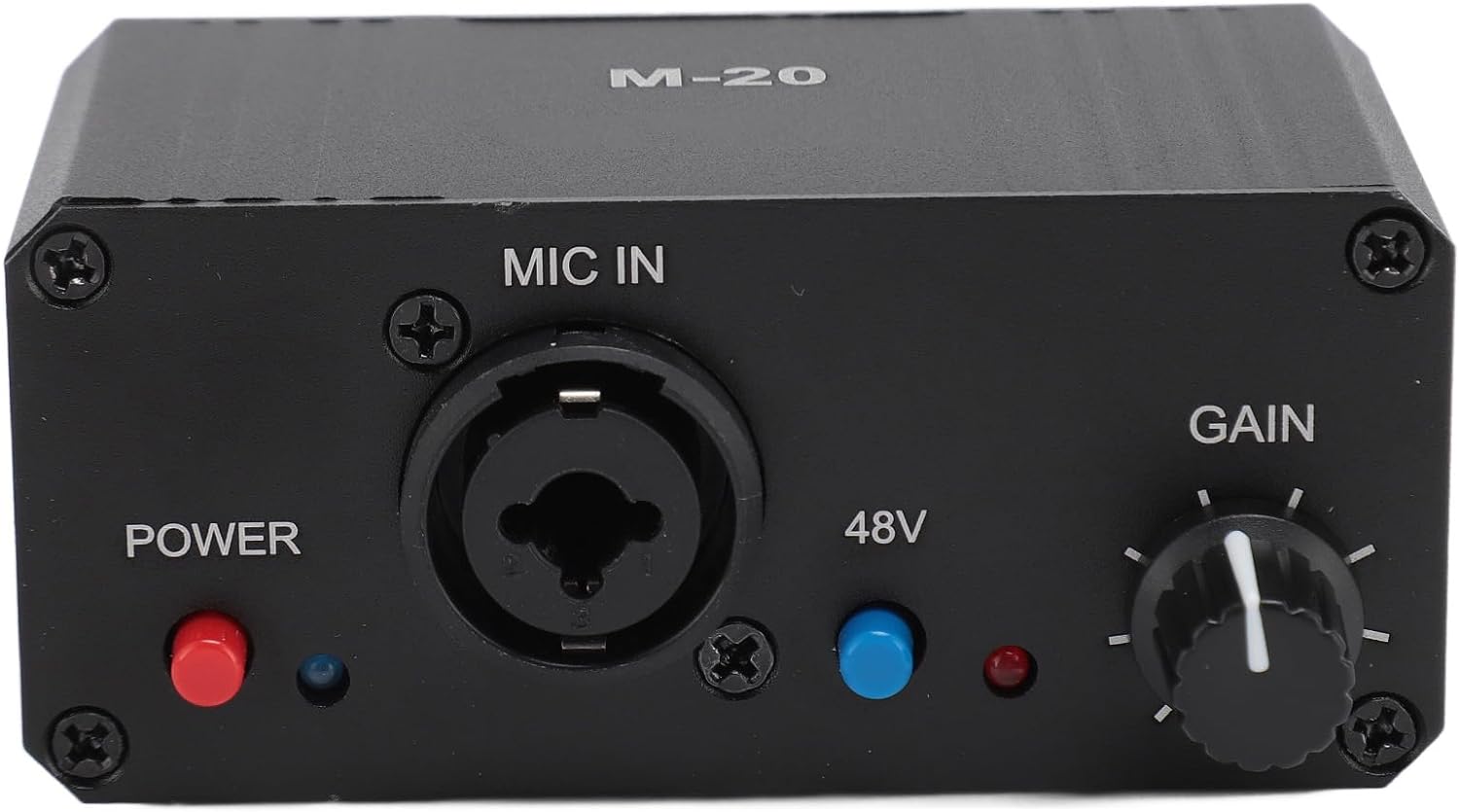 Microphone Preamp High Gain 48V Phantom Power XLR Output Mic Preamplifier for Dynamic and Condenser Microphones Booster