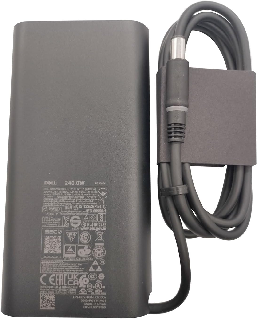 Original Replacement for Dell 7.4 mm Barrel 240 W GaN SFF AC Adapter for Dell P/N: LA240PM200, H240PM200, DA240PM200, 0YR68, 4GC66, G5K8G, R4P0K.