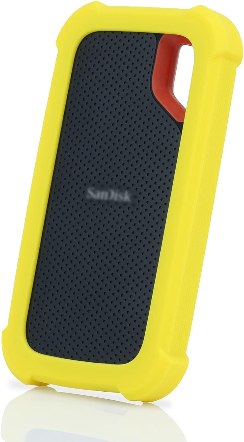 LEFXMOPHY Cover Case Replacement for SanDisk Extreme Portable 500GB 1TB 2TB 4TB New Generation External SSD – Up to 1050MB/s, SDSSDE61 Soft Silicone Portective Skin Sleeve, Yellow