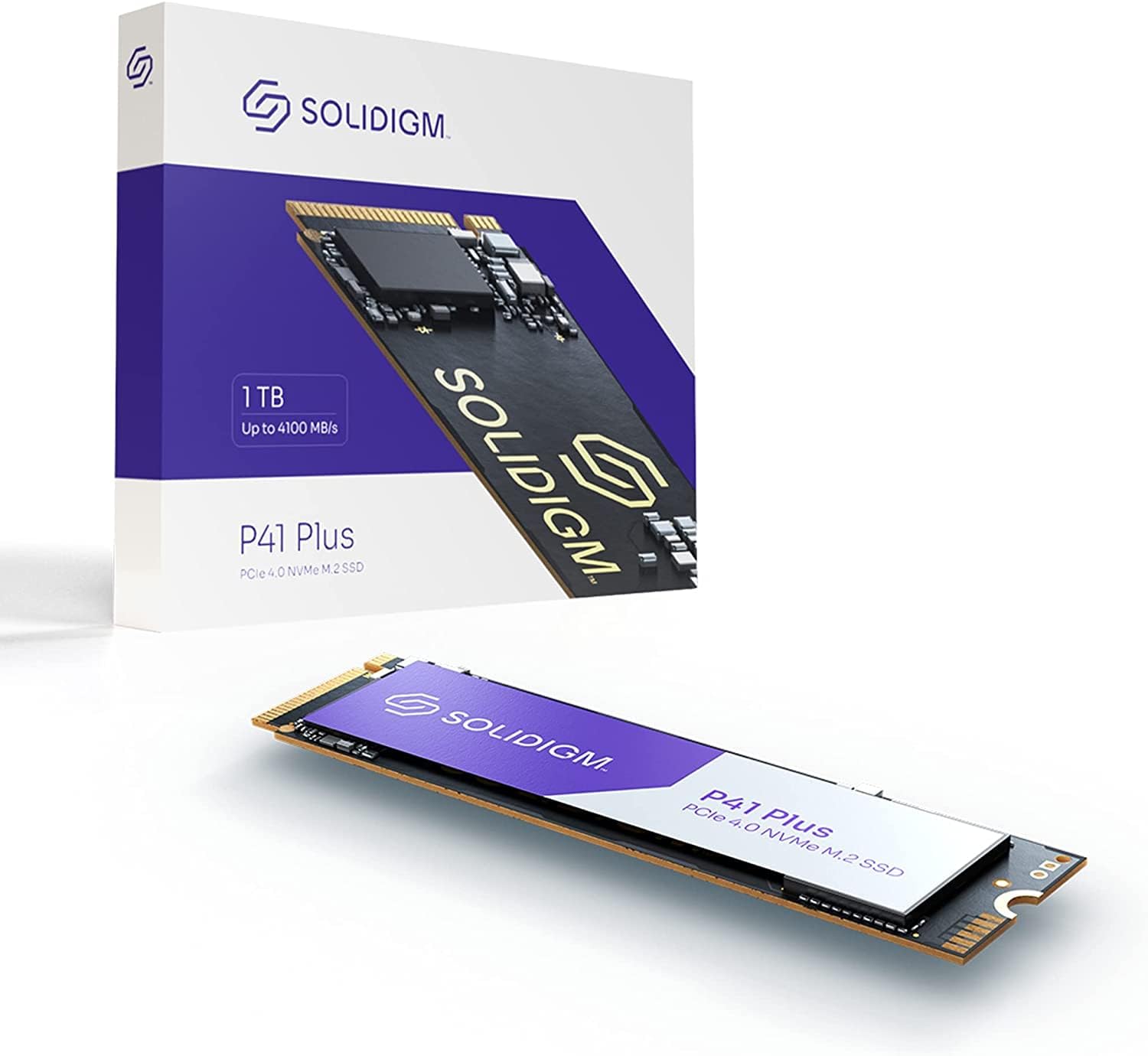 Solidigm P41 Plus Series 1TB PCIe GEN 4 NVMe 4.0 x4 M.2 2280 3D NAND Internal Solid State Drive (M.2 80mm, PCIe 4.0 x4) SSDPFKNU010TZX1